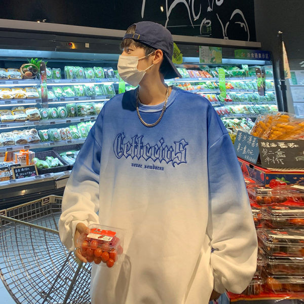 Ανδρικό φούτερ με στρογγυλή λαιμόκοψη και επιγραφή