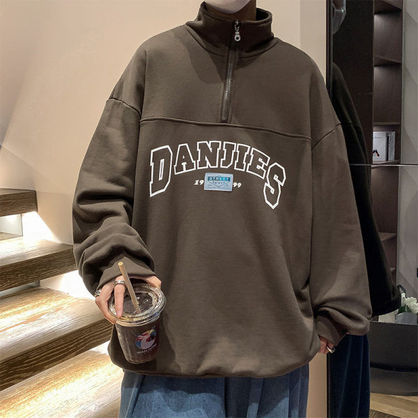 Férfi magas galléros mintás pulóver