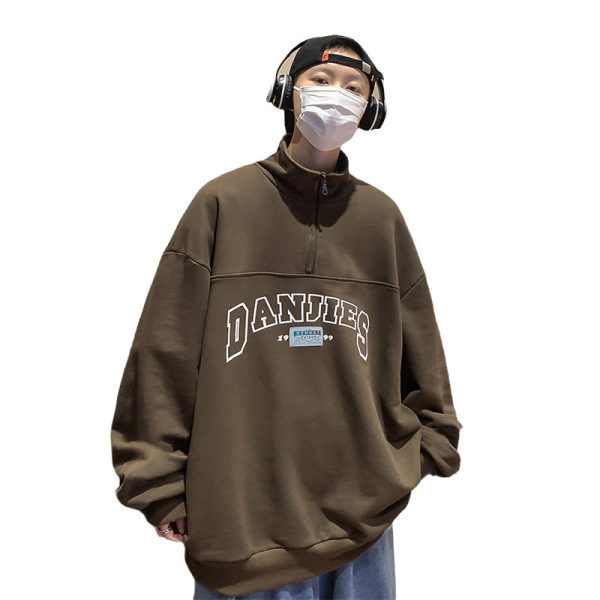 Férfi magas galléros mintás pulóver