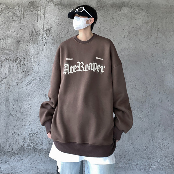 Férfi pulóver dekoratív felirattal