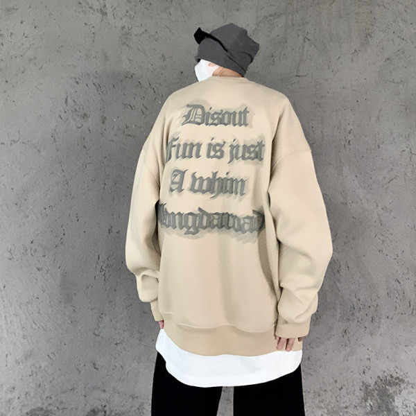 Férfi pulóver dekoratív felirattal