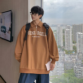 Ανδρική μπλούζα casual με επιγραφή - μαύρο και καφέ χρώμα