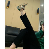 Modern női farmer magas derékkal - fekete színű