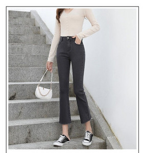 Nauji moteriški džinsai su kišenėmis ir aukštu juosmeniu