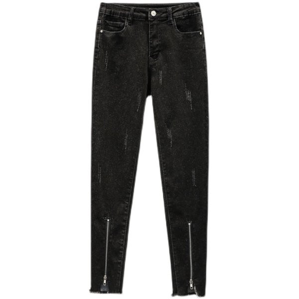 Moteriški džinsai – aukštu juosmeniu tiesus modelis