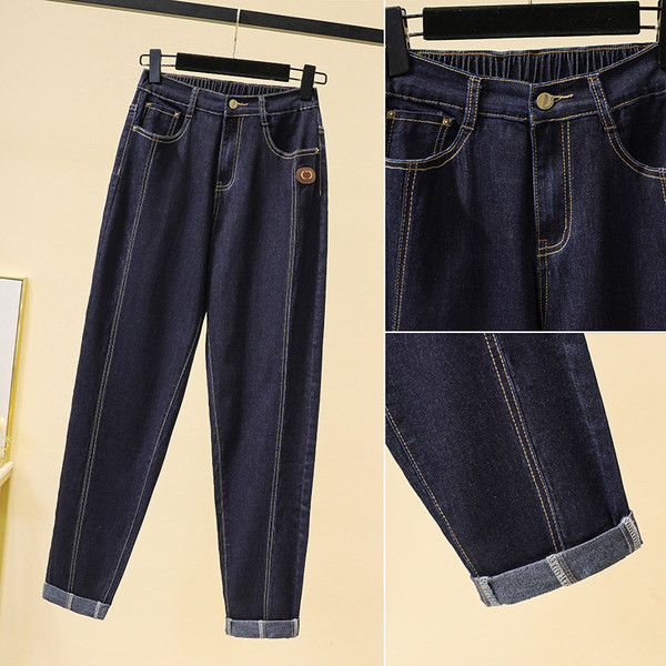 Naiste kevad-sügis kõrge vöökohaga teksad