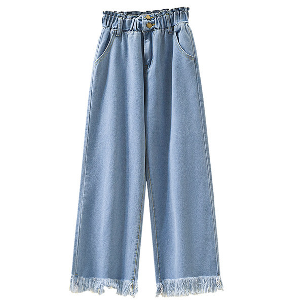 Nauji dviejų spalvų trumpinti moteriški džinsai