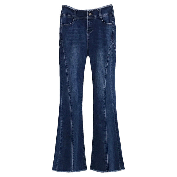 Dviejų spalvų Charleston džinsai aukštu juosmeniu