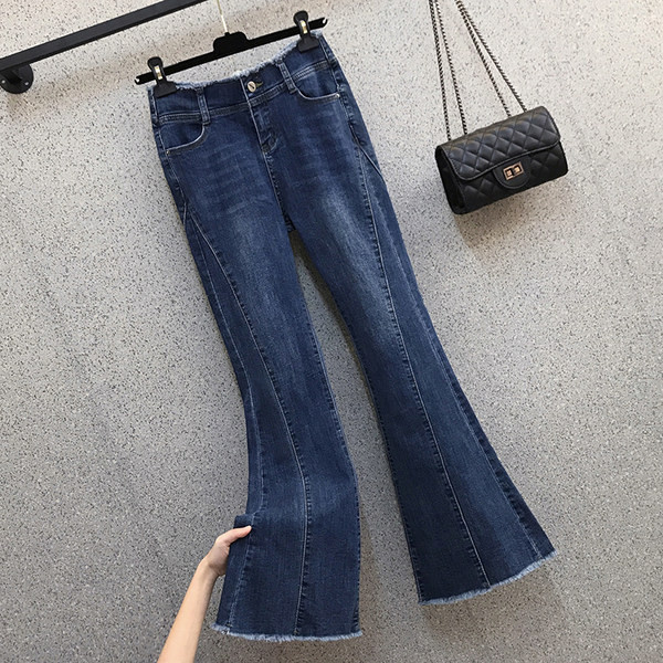 Dviejų spalvų Charleston džinsai aukštu juosmeniu