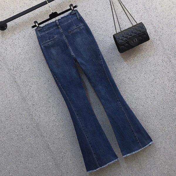 Dviejų spalvų Charleston džinsai aukštu juosmeniu