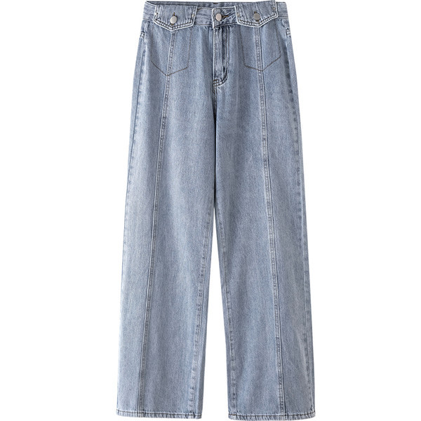 Дамски дънки широк модел с джоб 