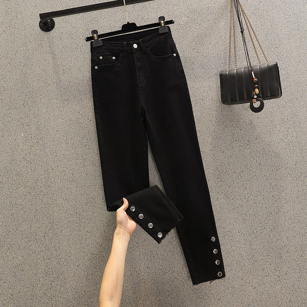 Uus mudel dekoratiivse nööbiga naiste teksapüksid