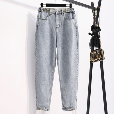 Női tavaszi farmer széles modell magas derékkal és gombokkal