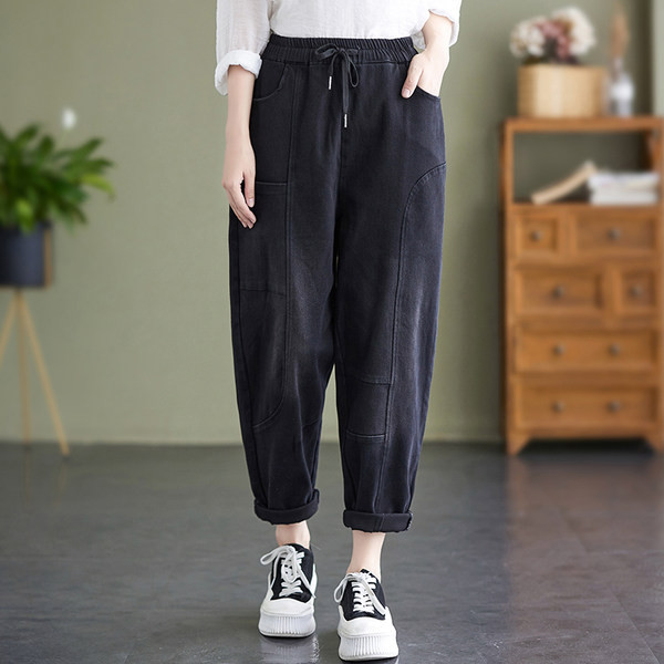 Nauji moteriški džinsai su raišteliais ir kišenėmis