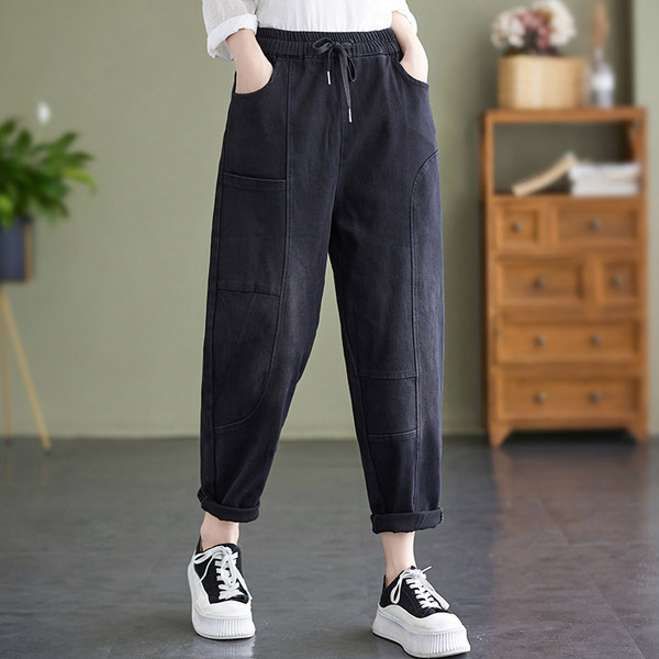 Nauji moteriški džinsai su raišteliais ir kišenėmis