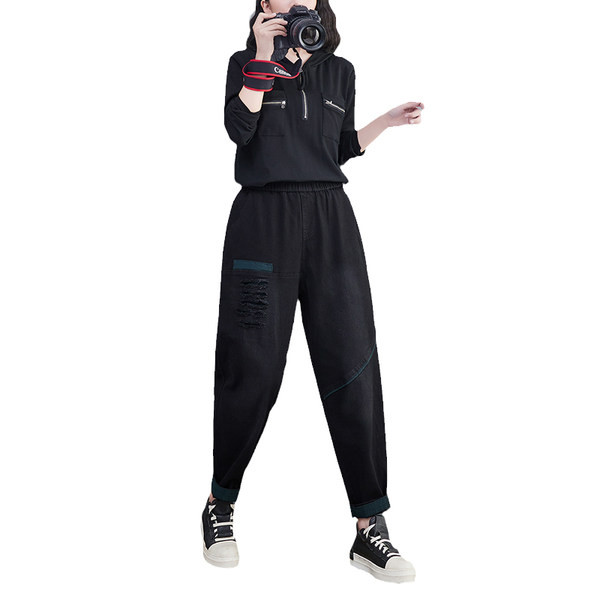 Naiste teksad - kõrge vöökohaga lai mudel