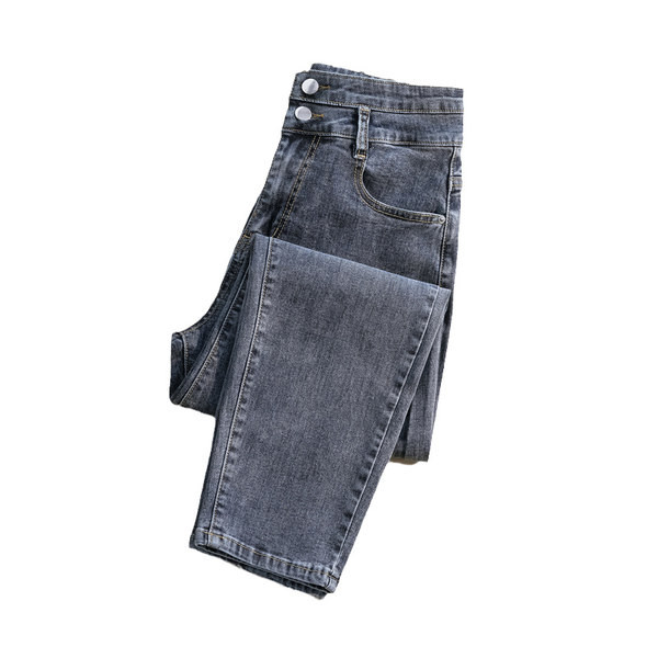 Naiste vabaaja kevadteksad, kõrge vöökohaga nööbiga sirge mustriga