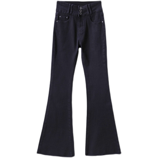 Női farmer - elasztikus, magas derékkal, fekete színben