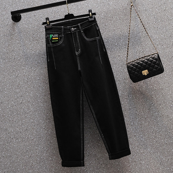 Divatos magas derekú farmer kék és fekete színben