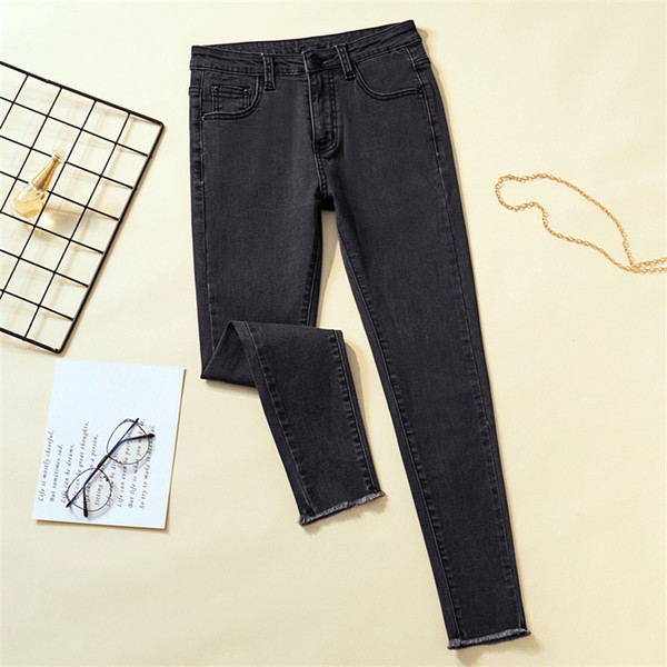 Naiste vabaaja kõrge vöökohaga teksad