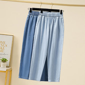 Új modell női sima farmernadrág gumírozott derékkal