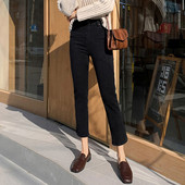 Nauji moteriški juodi džinsai aukštu liemeniu