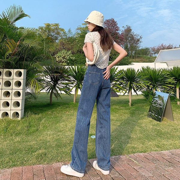 Női farmer széles modell magas derékkal