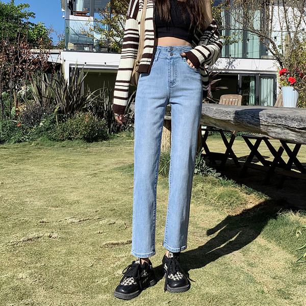 Νέο μοντέλο γυναικείο τζιν με ψηλόμεσο - μπλε χρώμα