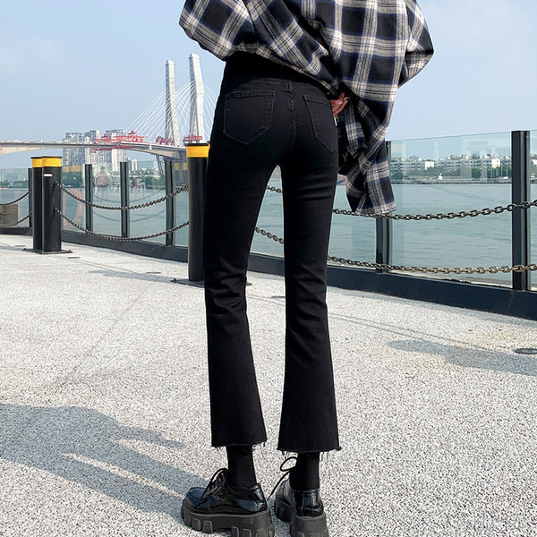 Női fekete magas derekú farmer új modell