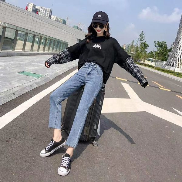 Női magas derekú farmernadrág