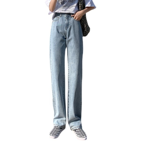 Heledad laiade säärte ja kõrge vöökohaga naiste teksad