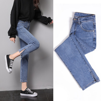 Moteriški džinsai-tiesus modelis