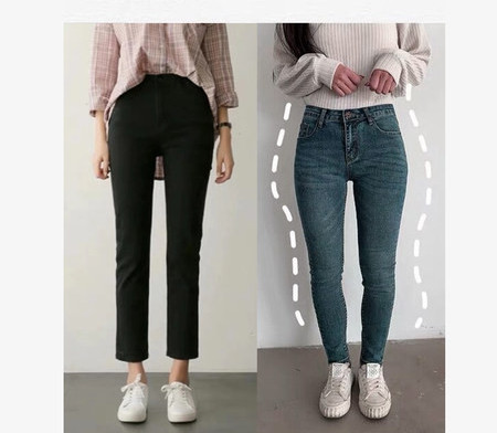 Női farmer egyenes szárral, magas derékkal