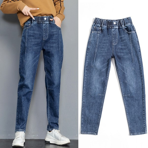 Alkalmi női farmer magas derékkal - kék és fekete színben