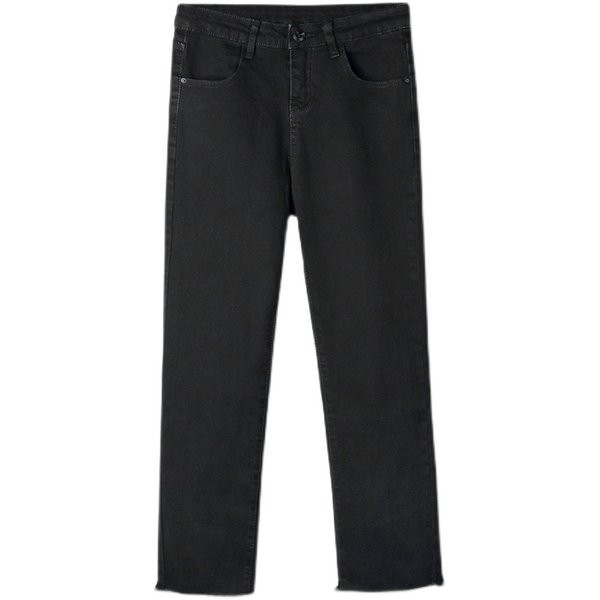 Női farmer új modell szakadt motívumokkal - fekete színű