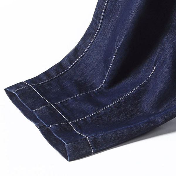 Laisvalaikio moteriški džinsai elastingu juosmeniu – mėlynos spalvos