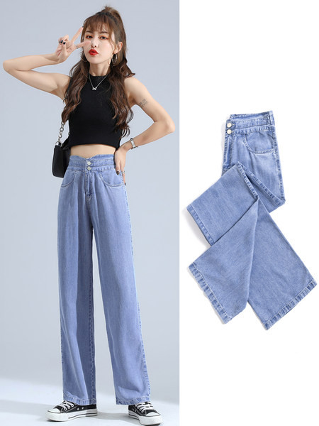 Ψηλόμεσο φαρδύ τζιν με χαλαρή εφαρμογή