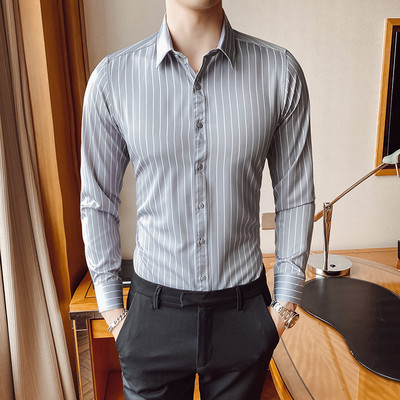 Iškilmingi vyriški marškiniai – dryžuoti