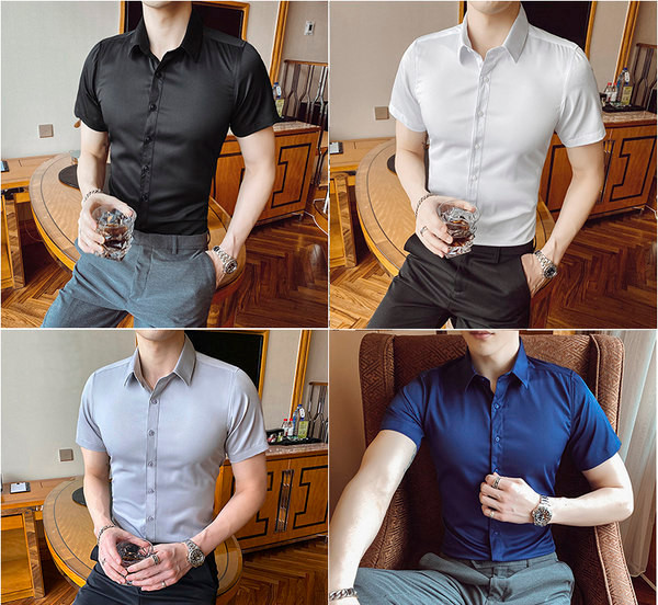 Elegantiški vyriški marškinėliai trumpomis rankovėmis