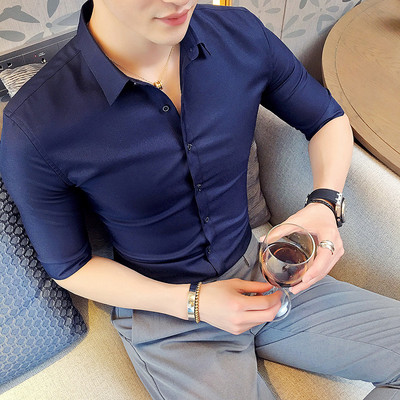 Elegantiški vyriški ploni marškinėliai su apykakle