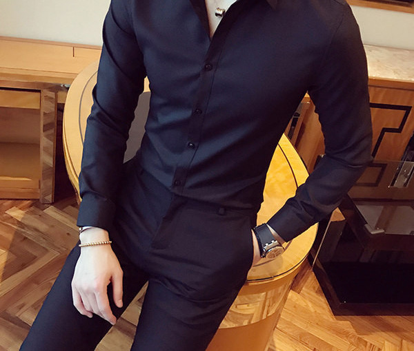 Elegantiški vyriški ploni marškinėliai su apykakle