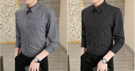 Nauji vyriški marškiniai su įvairių spalvų juostelėmis