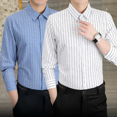 Μοντέρνο ανδρικό κοντό ή μακρυμάνικο πουκάμισο με ρίγες