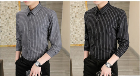 Férfi hivatalos ing - csíkos, hosszú és rövid ujjú