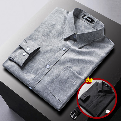 Pavasario stiliaus vyriški marškiniai su klasikine sagomis apykakle ir kišene