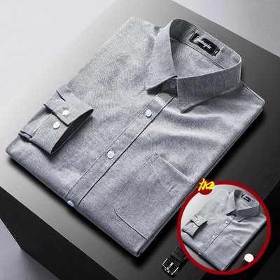 Pavasario stiliaus vyriški marškiniai su klasikine sagomis apykakle ir kišene