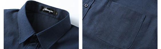 Pavasario stiliaus vyriški marškiniai su klasikine sagomis apykakle ir kišene