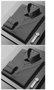 Férfi testhezálló hosszú ujjú ing klasszikus gallérral