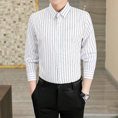 Ανδρικό μοντέρνο ριγέ πουκάμισο με κλασικό γιακά