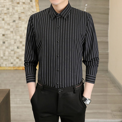 Ανδρικό μοντέρνο ριγέ πουκάμισο με κλασικό γιακά